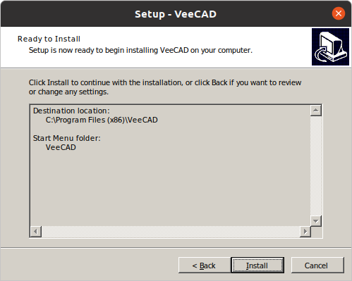 Fifth_VeeCAD_setup_screen_under_Wine.png