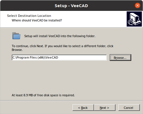 Fourth_VeeCAD_setup_screen_under_Wine.png